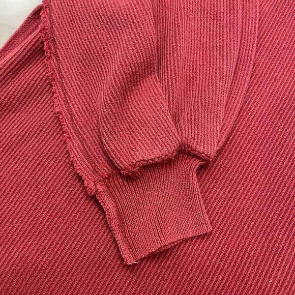 Free People Red V-Neck Ribbed Top - Picture 4 of 9